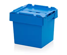 Bacs réutilisables Boîtes de rangement empilables avec couvercle - 40x30x34cm